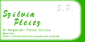 szilvia pleitz business card